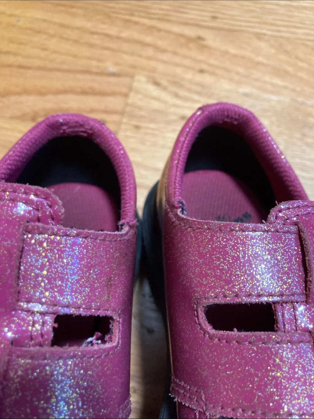 Dr. Martens Girls' Glitter Pink Double-Buckle Mary Jane Shoes